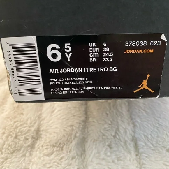 Air Jordan 11 Retro ‘Win Like 96’ Red High-Top Sneakers Basketball Size 6.5Y - Picture 11 of 11